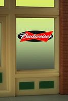 Budweiser Beer Flashing Neon Window Sign HO Scale Model Railroad Sign #8815