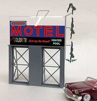Micro-Structures Motel Animated Neon Billboard HO Scale Model Railroad Sign #881651 Micro-Structures Motel Animated Neon Billboard HO Scale Model Railroad Sign #881651