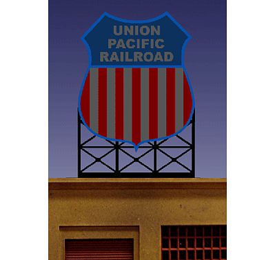 Micro-Structures Union Pacific Animated Roadside Billboard HO/O Scale Model Railroad Billboard Sign #881801