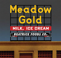 Meadow Gold Large Animated Billboard HO Scale Model Railroad Sign #881951