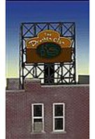 DRUNKEN CLAM WINDOW SIGN HO Scale Model Railroad Billboard Sign #8885