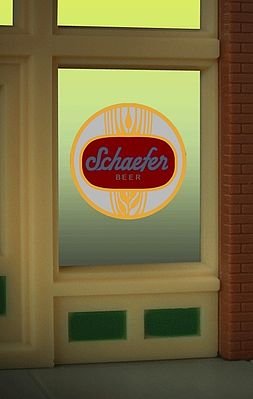Micro-Structures Schaefer Beer Flashing Neon Window Sign HO Scale Model Railroad Sign #8925