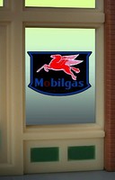 Mobil Flashing Neon Window Sign - Light Works USA(TM) Oversized Clear Background - Cut to as small as 7/8'' 2.3cm Square