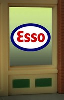 Esso Flashing Neon Window Sign - Light Works USA(TM) Oversized Clear Background - Cut to as small as 7/8'' 2.3cm Square
