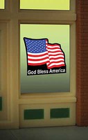 Micro-Structures U.S. Flag Animated Neon Window Sign Oversized Clear Background for HO, O, Cut to as small as 7/8'' 2.3cm Sq. Micro-Structures U.S. Flag Animated Neon Window Sign Oversized Clear Background for HO, O, Cut to as small as 7/8'' 2.3cm Sq.