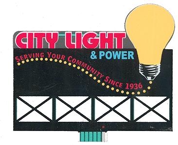 Micro-Structures City Light & Power Animated Neon Billboard Kit Model Railroad Accessory #9281