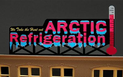 Micro-Structures Arctic Refrigeration Medium Animated Neon Billboard Kit Model Railroad Accessory #9582