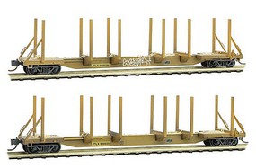 Micro-Trains Evans 65' 100-Ton Log Car 2-Pack Ready to Run JTLX #900039, 900035 (Weathered, yellow, Graffiti) N-Scale Micro-Trains Evans 65' 100-Ton Log Car 2-Pack Ready to Run JTLX #900039, 900035 (Weathered, yellow, Graffiti) N-Scale