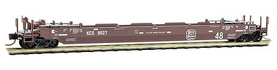 Micro-Trains 70 Husky-Stack Well Car with 48 Well - Ready to Run Kansas City Southern 9027 (Boxcar Red) - N-Scale