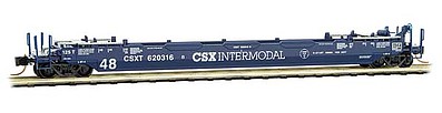 Micro-Trains 70 Husky-Stack Well Car with 48 Well - Ready to Run CSX 620316B (blue, white) - N-Scale