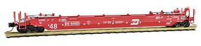 Micro-Trains 70' Husky-Stack Well Car with 48' Well Ready to Run Burlington Northern 64003 (red, white) N-Scale