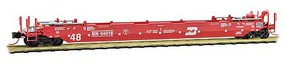 Micro-Trains 70' Husky-Stack Well Car with 48' Well Ready to Run Burlington Northern 64018 (red, white) N-Scale