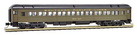 Micro-Trains Pullman Heavyweight B&O Plan #2882-B Paired-Window Coach - Ready to Run Southern Pacific T&NO 407 (Pullman Green, black) - N-Scale