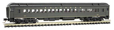 Micro-Trains Pullman Heavyweight Plan 2882-B Paired-Window Coach - Ready to Run Southern Railway 1057 (Pullman Green) - N-Scale
