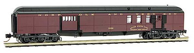 Micro-Trains 70 Heavyweight Baggage-Mail - Ready to Run Norfolk & Western 1202 (maroon, black) - N-Scale