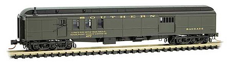 Micro-Trains 70 Heavyweight Baggage-Mail - Ready to Run Southern Railway 277 (Pullman Green, black) - N-Scale