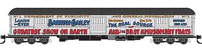 Micro-Trains ACF 70 Heavyweight Horse & Express Baggage Car - Ready to Run Ringling Bros. 1 (white, red, blue, gold, Advertising Car 6) - N-Scale