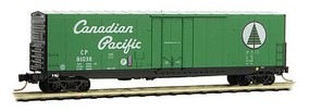 Micro-Trains 50' Boxcar, 8' Plug Door, No Roofwalk, Short Ladders Ready to Run Canadian Pacific 81038 (green, white, black, Script Lettering) N-Scale Micro-Trains 50' Boxcar, 8' Plug Door, No Roofwalk, Short Ladders Ready to Run Canadian Pacific 81038 (green, white, black, Script Lettering) N-Scale