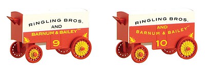 Micro-Trains Circus Wagon 2-Pack - Ready to Run Ringling Bros. and Barnum & Bailey #9, 10 (white, red) - N-Scale