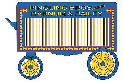 Micro-Trains Circus Cage & Personnel Wagon Set - Ready to Run Ringling Bros. and Barnum & Bailey (blue Cage & maroon Personnel) - N-Scale