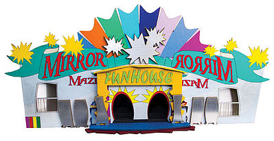 Micro-Trains Mirror Maze Fun House Circus Ride - Decorated Kit N Scale Model Train Building #49990502