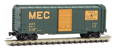Micro-Trains 40 Single-Door Boxcar - Ready to Run Maine Central #8211 (green, Harvest Gold, Large MEC & Rectangle Logo) - Z-Scale
