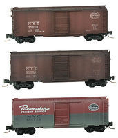 Micro-Trains 40' Single-Door Boxcar 3-Car Runner Pack NYC Z Scale Model Train Freight Car #50044490 Micro-Trains 40' Single-Door Boxcar 3-Car Runner Pack NYC Z Scale Model Train Freight Car #50044490