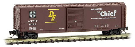 Micro-Trains 50 Single-Door Boxcar - Ready to Run Santa Fe 11129 (Boxcar Red, Chief Slogan) - Z-Scale