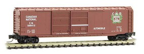 Micro-Trains 50' Double-Door Boxcar Ready to Run Canadian National 598412 (Boxcar Red, green CNR Leaf Logo) Z-Scale Micro-Trains 50' Double-Door Boxcar Ready to Run Canadian National 598412 (Boxcar Red, green CNR Leaf Logo) Z-Scale