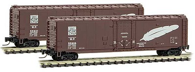 Micro-Trains 50 Plug-Door Boxcar - Ready to Run Western Pacific 55901 (Boxcar Red, silver Feather Logo) - Z-Scale