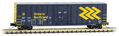 Micro-Trains 50 Rib-Side Plug-Door Boxcar Ontario Northland 7412 Z Scale Model Train Freight Car #51100261