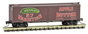 Micro-Trains 40' Wood-Sheathed Ice Reefer Ready to Run Heinz 394 (Boxcar Red, red, Billboard 57, green, Apple Butter, Series Car 8) Z-Scale