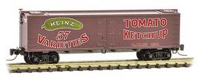 Micro-Trains 40' Wood-Sheathed Ice Reefer Ready to Run Heinz 456 (Boxcar Red, red, Billboard 57, green, Ketchup, Series Car 12) Z-Scale