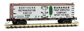 Micro-Trains 40' Wood-Sheathed Ice Reefer Ready to Run Northern Refrigerator Car Company 6399 (Banana Service, white, Boxcar Red) Z-Scale Micro-Trains 40' Wood-Sheathed Ice Reefer Ready to Run Northern Refrigerator Car Company 6399 (Banana Service, white, Boxcar Red) Z-Scale
