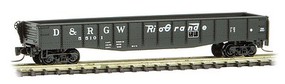 Micro-Trains 50' Fishbelly Drop-End Gondola Ready to Run Denver & Rio Grande Western #55101 (black, Flying Grande Logo) Z-Scale Micro-Trains 50' Fishbelly Drop-End Gondola Ready to Run Denver & Rio Grande Western #55101 (black, Flying Grande Logo) Z-Scale