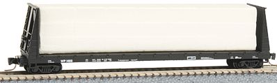Micro-Trains 61 8 Bulkhead Flatcar - Ready to Run With Covered Plywood Load Western Pacific #1466 (black) - Z-Scale