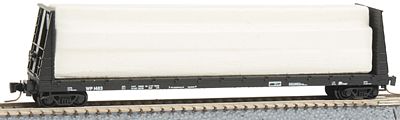 Micro-Trains 61 8 Bulkhead Flatcar - Ready to Run With Covered Plywood Load Western Pacific #1483 (black) - Z-Scale