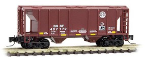 Micro-Trains PS-2 70-Ton 2-Bay Covered Hopper Ready to Run Burlington Northern Santa Fe #407172 (Mineral Red w/Circle Cross Logo) Z-Scale Micro-Trains PS-2 70-Ton 2-Bay Covered Hopper Ready to Run Burlington Northern Santa Fe #407172 (Mineral Red w/Circle Cross Logo) Z-Scale