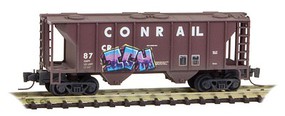PS2 2-Bay Hopp CR Wthrd - Z-Scale