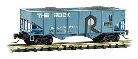 Micro-Trains 33 2-Bay Rib-Side Hopper - Ready to Run Rock Island 510739 (blue, black, white) - Z-Scale