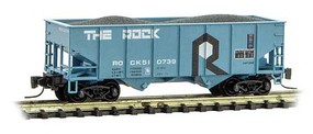 Micro-Trains 33' 2-Bay Rib-Side Hopper Ready to Run Rock Island 510739 (blue, black, white) Z-Scale Micro-Trains 33' 2-Bay Rib-Side Hopper Ready to Run Rock Island 510739 (blue, black, white) Z-Scale