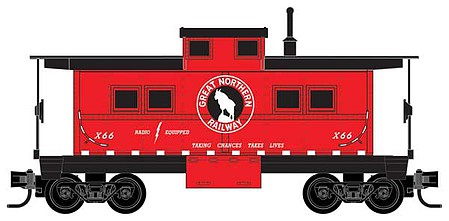 Micro-Trains Steel Center-Cupola Caboose - Ready to Run Great Northern X66 (red, black, Rocky Logo) - Z-Scale