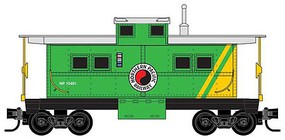 Micro-Trains Steel Center-Cupola Caboose Ready to Run Northern Pacific 1135 green, yellow, silver, Monad Logo) Z-Scale