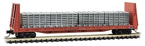 Micro-Trains 61' 8'' Bulkhead Flatcar with Aluminum Rod Load Ready to Run Illinois Central Gulf 978688 (orange, black) N-Scale Micro-Trains 61' 8'' Bulkhead Flatcar with Aluminum Rod Load Ready to Run Illinois Central Gulf 978688 (orange, black) N-Scale