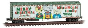 Micro-Trains 51' Riveted-Side Mechanical Reefer Ready to Run 2022 Micro-Mouse Christmas (white, green, red) Z-Scale