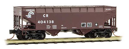 Micro-Trains 33 2-Bay Offset-Side Hopper - Ready to Run Conrail 404138 (Boxcar Red, Small Logo) - N-Scale