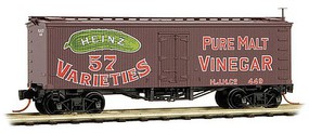 36' Wood-Sheathed Ice Reefer - Ready to Run Heinz 449 (Boxcar Red, red, Billboard 57, green, Vinegar, Series Car 5) - N-Scale