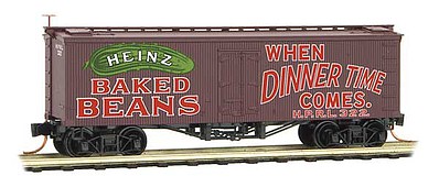 Micro-Trains 36 Wood-Sheathed Ice Reefer - Ready to Run Heinz HPRL 322 (Boxcar Red, red, green, Heinz Series Car 6) - N-Scale
