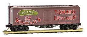 36' Wood-Sheathed Ice Reefer - Ready to Run Heinz 456 (Boxcar Red, red, Billboard 57, green, Ketchup, Series Car 12) - N-Scale