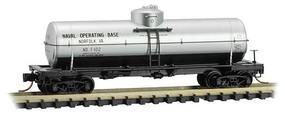 Micro-Trains 39' Single-Dome Tank Car Ready to Run US Navy T-102 (silver, black) N-Scale Micro-Trains 39' Single-Dome Tank Car Ready to Run US Navy T-102 (silver, black) N-Scale
